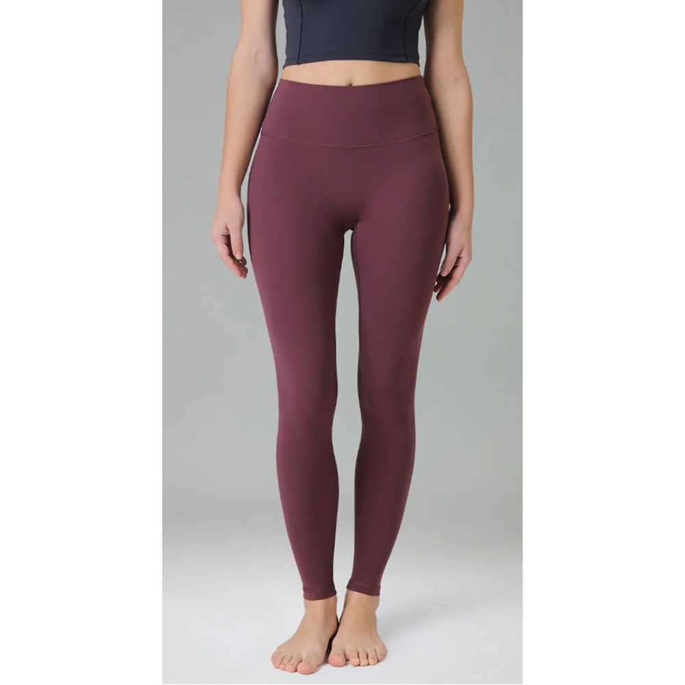 Colorfulkoala Dreamlux No Front Seam Leggings 'Plum Red' Size Small NWT